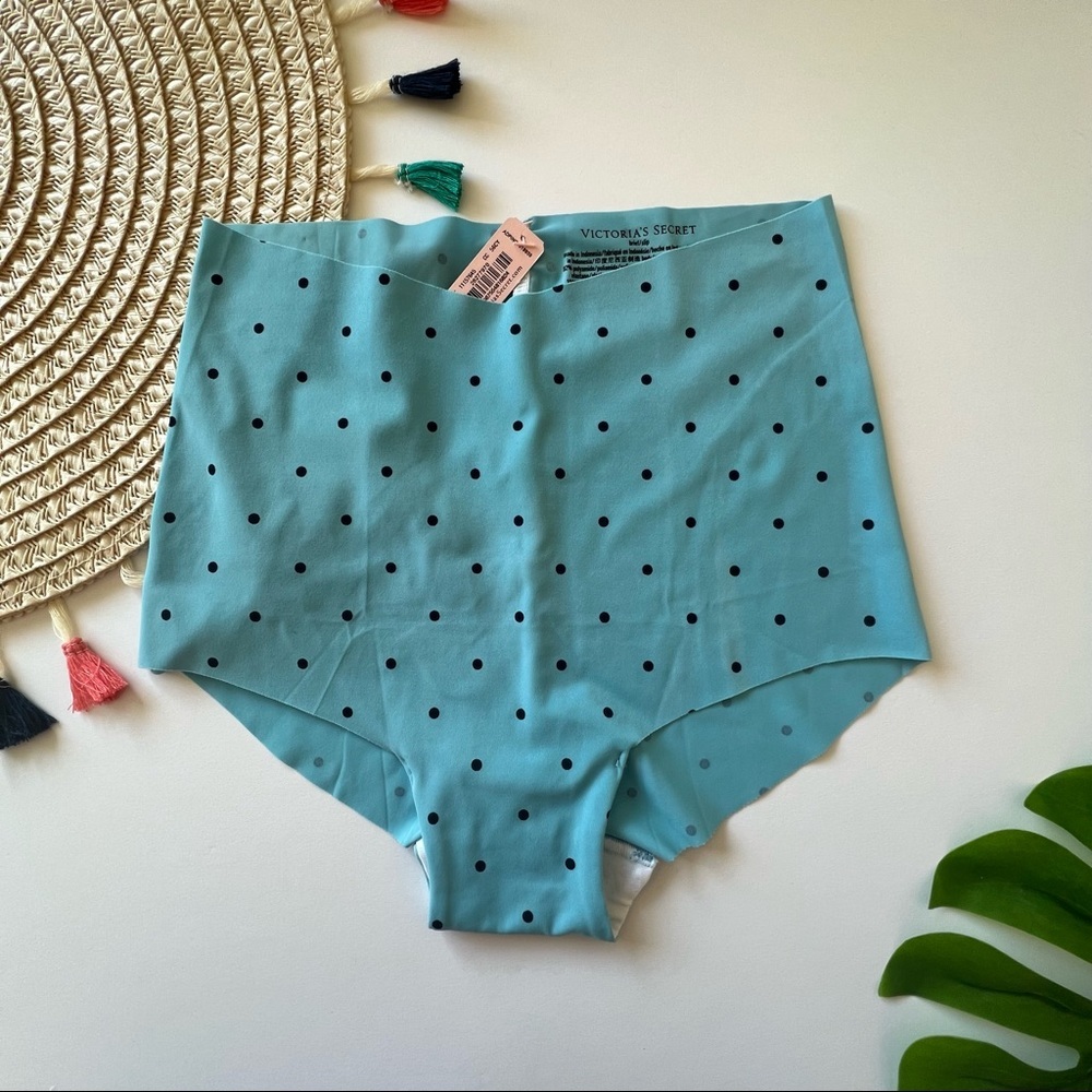 Victoria's Secret Sexy Illusions No Show Midi Brief Panty Blue Dot XS NEW